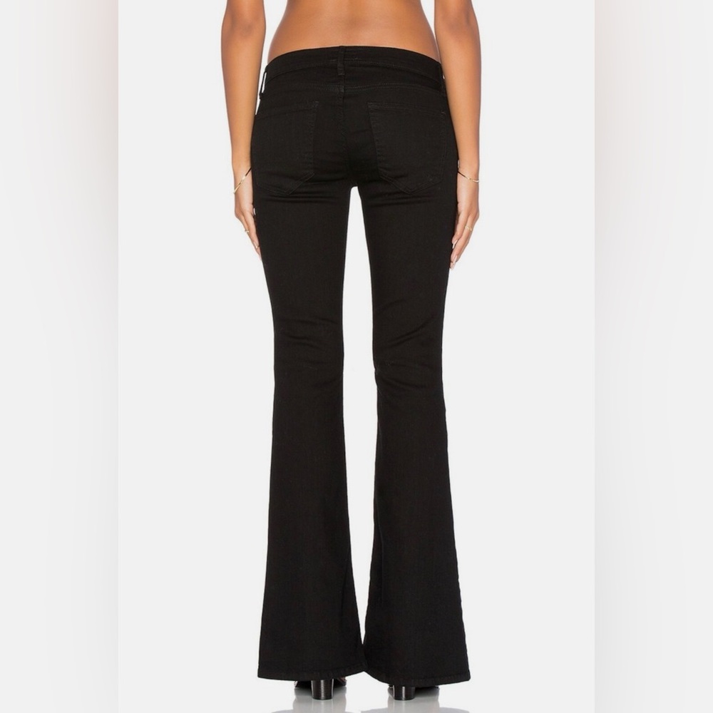 Current/Elliott "The Low Bell" Flare Jeans - Jet Black - Size 28 - Picture 3 of 8